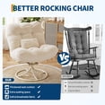 thumbnail image 2 of QinaQin Oversize 360° Swivel Plush Lounge Chair with Metal Rocking Base, Winter Rattan Rocking Papasan Chair with 6.3 Inch Deep Seat Thick Cushion for Indoor Outdoor Living Room Bedroom, 2 of 9
