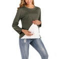 thumbnail image 3 of breaise Womens Long Sleeve Breastfeeding Shirts Nursing Tops Soft Maternity Shirts Double Layer Pregnancy Clothes Round Neck Postpartum Tee Shirt S-3XL, 3 of 5