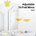 thumbnail image 5 of Zimtown Kids Vanity Set with Folding Mirror and Chair, Wooden Makeup Vanity Desk for Girls, 2 in 1 Detachable Design, White, 5 of 8