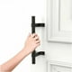 thumbnail image 1 of Juego de manijas para puertas correderas de granero Manija de puerta de hierro sólido pesado de hierro fundido antiguo (NEGRO), 1 of 4