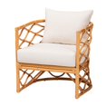 thumbnail image 2 of bali & pari Acelynn Boho Arm Chair with Natural Rattan Frame and Fabric Cushions - Light Honey, 2 of 10