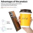 thumbnail image 2 of Phone Case for Samsung Galaxy S24 Ultra, Ultra Slim Phone Grip Ring Stand PU Leather Detachable Magnetic Credit Card Holder Drop Protective Case Cover Compatible with Samsung Galaxy S24 Ultra, Brown, 2 of 6