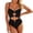 Black, variant on Womens Cutout One Piece Swimsuit with Ring Linked Monokini Bathing Suit for Beach Vacation