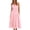 Pink, variant on Women's Casual Loose Solid Color V-Neck Sleeveless Beach Dress Bubble Crinkle Midi Hollowed Out Party Vacation Holiday Summer Dress, Yellow M