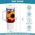 thumbnail image 3 of SKYSONIC Insulated Tumblers with Lids and Straws Handles 40oz Water Bottle Sunflower Flower Autumn Leaves Travel Mug Reusable Stainless Steel Thermos Vacuum, 3 of 7