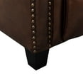 thumbnail image 5 of Bonzy Home Genuine leather Recliner Push Back Recline Chair with Classic and Traditional Armrests inlaid with Vintage Rivets, Brown, 5 of 9