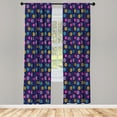 thumbnail image 4 of Ambesonne Floral Window Curtains, Colorful Flowers Love, Each 28" W x 84" L, Indigo and Multicolor, 4 of 4