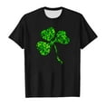 thumbnail image 4 of LUOGENLI Spring T Shirts Valentine's Day for Girls St. Patrick's Day 10-12 Trendy Children's Printed Round Neck Short Sleeved T Shirt for Boys and Girls Black 12-13 Years, 4 of 4