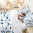 thumbnail image 4 of Feelyou Watercolor Fish Ocean Bedding Comforter Set for Kids Boys Girls, Star Coral Nautical Wildlife Queen Bedding Sets, Blue White, Reversible, 7pcs, 4 of 7