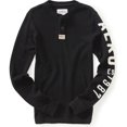 thumbnail image 1 of Aeropostale - Camiseta térmica para hombre, color negro, grande Aeropostale henley, 1 of 2