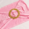 thumbnail image 4 of BalsaCircle 5 Spandex Pink 5x14" Stretchable Chair Sashes with Gold Rhinestone Buckles Party Decorations, 4 of 8