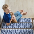thumbnail image 3 of SussexHome Sisal Design 9" X 28" Stair Treads - 70 % Cotton Anti-Slip Carpet Strips for Indoor Stairs-Easy to Install Stair Treads with Double Adhesive Tape-Safe, Extra-Grip, 10-Pack-Navy, 3 of 8