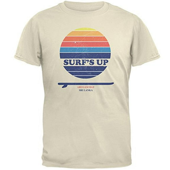 Surf's Up Arugam Bay Natural Adult T-Shirt - 2X-Large