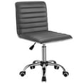 thumbnail image 2 of Furmax Mid Back Task Chair, Low Back Leather Swivel Office Chair, Vanity Chair for Makeup Room, Computer Desk Chair Retro with Armless Ribbed (Grey), 2 of 4