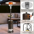 thumbnail image 4 of Nuu Garden Outdoor Propane Gas Patio Heater with Wheels, Patio Heater with Liftable Drink Stand for Patio, 304 Stainless Steel Burner, Backyard, Garden, Porch, Brown, 4 of 10