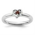 thumbnail image 5 of Auriga Fine Jewelry 925 Sterling Silver Garnet Heart Ring Size 7 for Women, 5 of 6