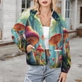 thumbnail image 3 of Jackets for Women Winter Coat Jackets Flannel Stand Collar Jacket(Enchanted Forest Mushroom Scene,Size:S-4XL), 3 of 7
