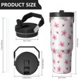 thumbnail image 4 of Floral 30oz Handheld Travel Tumbler with Handle – Double Wall Stainless Steel Insulated Cup, Flip Straw Lid, Leak-Proof & BPA-Free, Durable Hot & Cold Drink Mug,Thanksgiving, Xmas, Spring ,Flower, 4 of 6