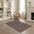 thumbnail image 2 of ODIKA Grid Distressed Farmhouse Checkered Motif Vintage Border Primitive Flowing Pet Friendly & Kids Safe Play for Playroom, Bedroom, Reading Nook, 2 of 7