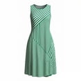 thumbnail image 4 of QUNYINEY Sleeveless Womens Sundress Striped Casual Midi Summer Tank Dress A Line Crew Neck Loose Fit Beach Dress, 4 of 4