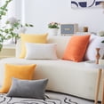 thumbnail image 5 of IMMEKEY Pillow Cover Set of 2 Plush Striped Corduroy Velvet Throw Pillows , 18x18 inch, Yellow, 5 of 7