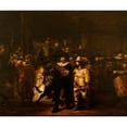 thumbnail image 2 of Félix Ziem 14x12 Black Ornate Wood Framed Double Matted Museum Art Print Titled: The Night Round, After Rembrandt (1853), 2 of 5