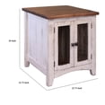 thumbnail image 5 of Ata 26 Inch End Table with 2 Mesh Doors Solid Pine Wood White and Brown - Saltoro Sherpi, 5 of 5