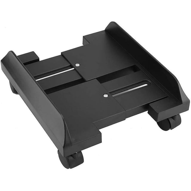 High Tower CPU Stand Trolley with 4 Casters for Computer PC Desktop Stand with Casters Plastic Universal Extendable Black Metal Stand Universal Comput