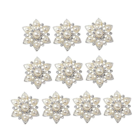 10 Rhinestone Buttons Flatback Crystal Embellishments