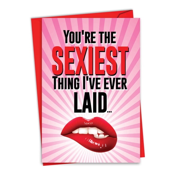 NobleWorks Funny Valentine's Day Paper Card with 5 x 7 Inch Envelope (1 Card) Sexiest Thing C8859VDG