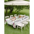 thumbnail image 3 of Happy Easter Outdoor Tablecloth - 60x84 Inch Rectangle Dining Table Cover, Watercolor Gnomes Eggs Flowers Botanical Spring Waterproof Outdoor Table Cloth with Umbrella Hole & Zipper for Picnic/Patio, 3 of 7
