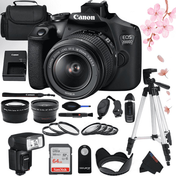 EOS 2000D (Rebel T7) EF-S 18-55mm f/3.5-5.6 Lens DSLR Camera, Black Holiday Deal