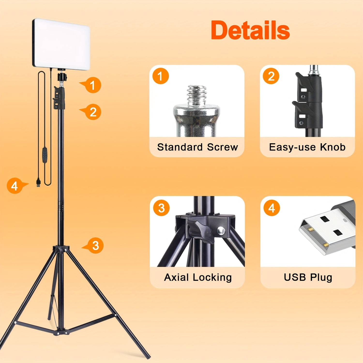 Zomei 10" LED Video Light Kit with 63" Tripod Stand - Dimmable Studio Lighting for YouTube/TikTok/Live Streaming （Pack of 1）