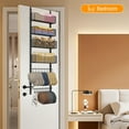 thumbnail image 2 of Over the Door Organizer, 2 in 1 Metal Hanging Closet Organizer & Hat Rack with 4 Adjustable Baskets, 8 Hooks, 10 Clips, Behind The Door Storage for Bedroom, Bathroom, Entrance, Closet, Kitchen, Black, 2 of 14