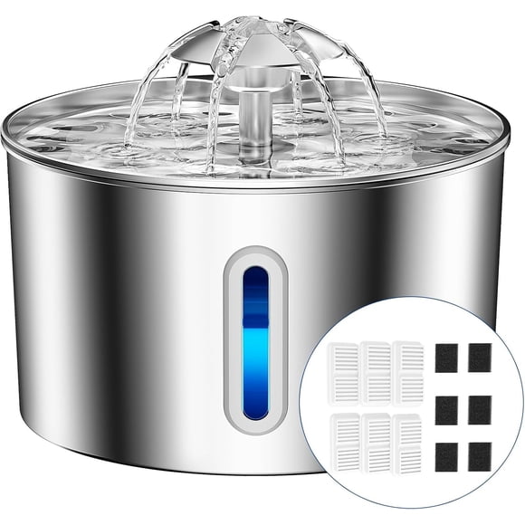 Fuente de agua para gatos BalimoPet 2,2 L de acero inoxidable silenciosa