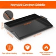thumbnail image 2 of Universal Cast Iron Cooking Griddle Nonstick Coating Griddle Flat Top Grill Plate with Extra High Sidewalls for Charcoal Gas Grills and Range Oven .× .&#, 2 of 7