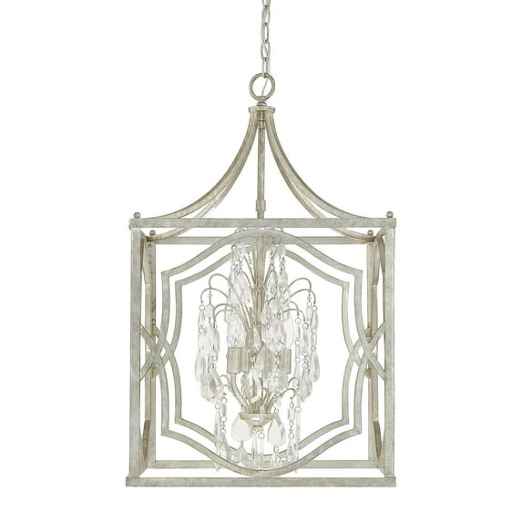 Capital Lighting Blakely 4-LT Foyer Light - Antique Silver - 9482AS-CR