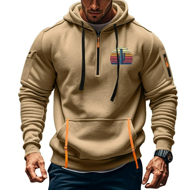 Sudadera con capucha para hombre, sudadera con capucha de manga larga estampada, sudadera con capucha de bolsillo, ropa de trabajo, sudadera con capucha para hombre, blusa de poliéster