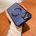 thumbnail image 5 of Compatible with iPhone 11 Pro Magnetic Glitter Case, Luxury Plating Cute Bling Clear Phone Case, Compatible with MagSafe for Women Girls with Camera Protector Back Cover - Blue, 5 of 9