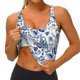 thumbnail image 3 of Balery Blue Paisley Sujetadores deportivos con espalda cruzada para mujer, acolchados, sin costuras, de alto impacto, ideales para yoga, gimnasio, entrenamiento y fitness.-, 3 of 8