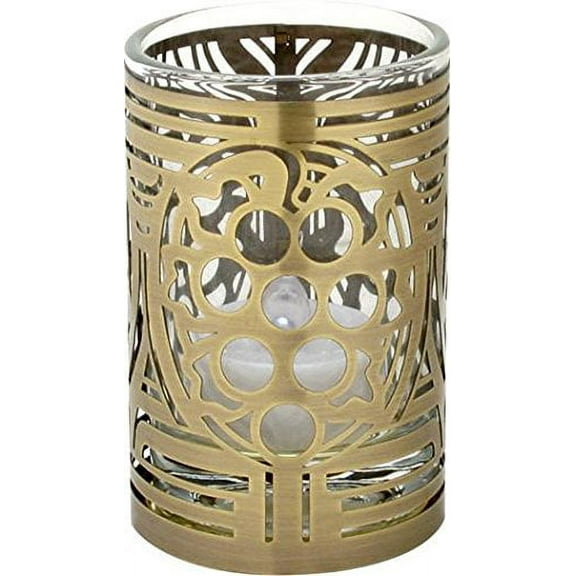 Ebros Tiffany Abalone Votive Holder Abalone Desk Set Pattern Candle Holder Tea Light Holder 3.25"H