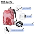 thumbnail image 4 of Honeii Striped Meat Print Canvas College Laptop Backpack, Durable Rucksack Travel Notebook Bag School Backpack Book Bag for Men Women-Small, 4 of 7