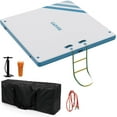 thumbnail image 1 of Garvee Inflatable Floating Dock 10 ft x 6 ft, 5.9 inch Thickness None-Slip PVC Surface, Blue & White, 1 of 6