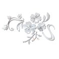 thumbnail image 1 of Adhesivos decorativos de pared con flores de espejo 3d 120x90 cm ER, 1 of 5