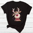 thumbnail image 3 of Camisetas con estampado 3D de alce para mujer, Top Harajuku de manga corta, ropa de Navidad de gran tamaño, novedad de 2023, 3 of 3
