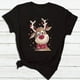 thumbnail image 3 of Camisetas con estampado 3D de alce para mujer, Top Harajuku de manga corta, ropa de Navidad de gran tamaño, novedad de 2023, 3 of 4