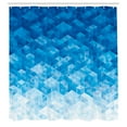 thumbnail image 3 of Ambesonne Blue Shower Curtain, Mosaic Triangle Graphic, 69"Wx84"L, Pale Blue, 3 of 5