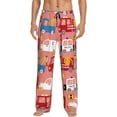 thumbnail image 2 of Goofa Cartoon with Traffic Elements Printed Soft Pajama Pants for Men, Wide Leg Comfy Casual Lounge Yoga Pants-Medium, 2 of 9