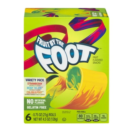Betty Crocker Fruit By The Foot Variety Pack of Strawberry and Berry Tie-Dye 6 - 0.75 oz Rolls
