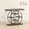 thumbnail image 3 of HOMCOM Table d'Entrée 39,4 Pouces avec Étagères de Rangement, Table Console Industrielle, 3 of 10